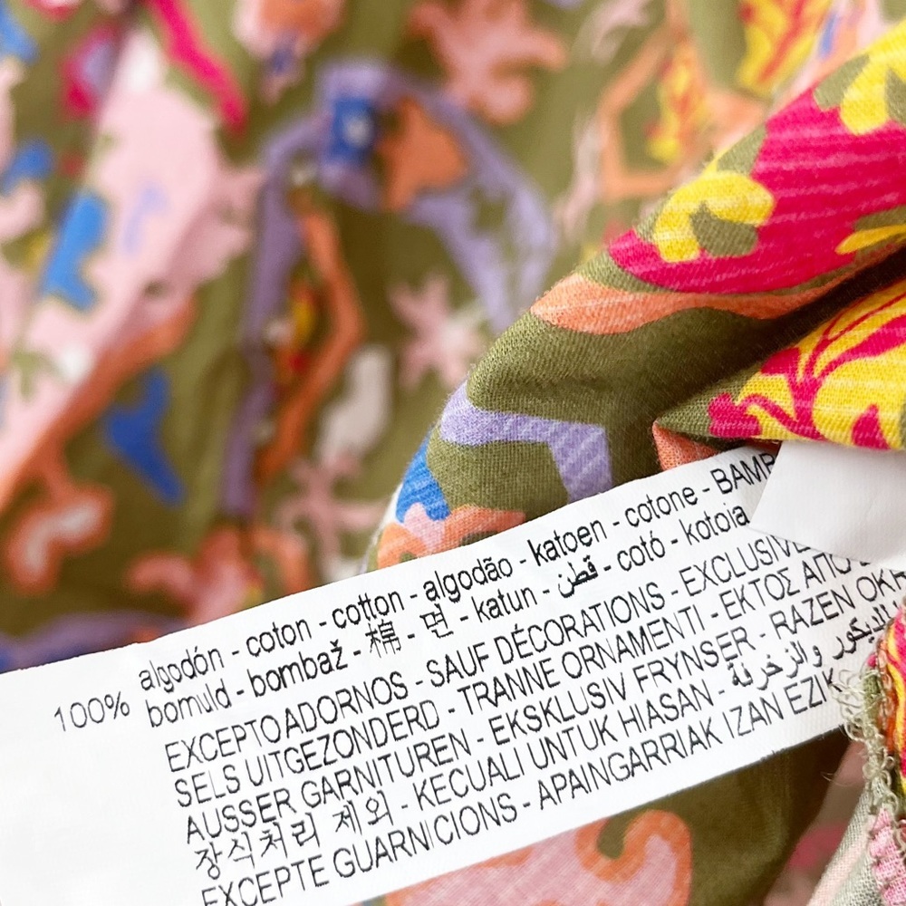 Zara Floral Colorful Blouse Size XS - Picture 6 of 8